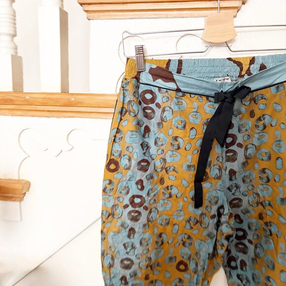 Nore by Sisters Italian Cotton Joggers Leopard Print Pants Made in Italy Size XS - Picture 2 of 5